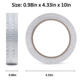 ONTWIE 32.8ft X 1" Reflective Safety Tape Honeycomb White for Trailers 1 Inch - Reflector Conspicuity Caution Warning Sticker Stickers High Intensity Waterproof