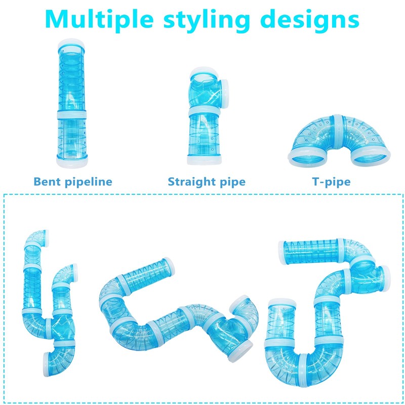 8PCS Hamster Tunnel Tube DIY Assorted Toy Transparent Adventure Pipe