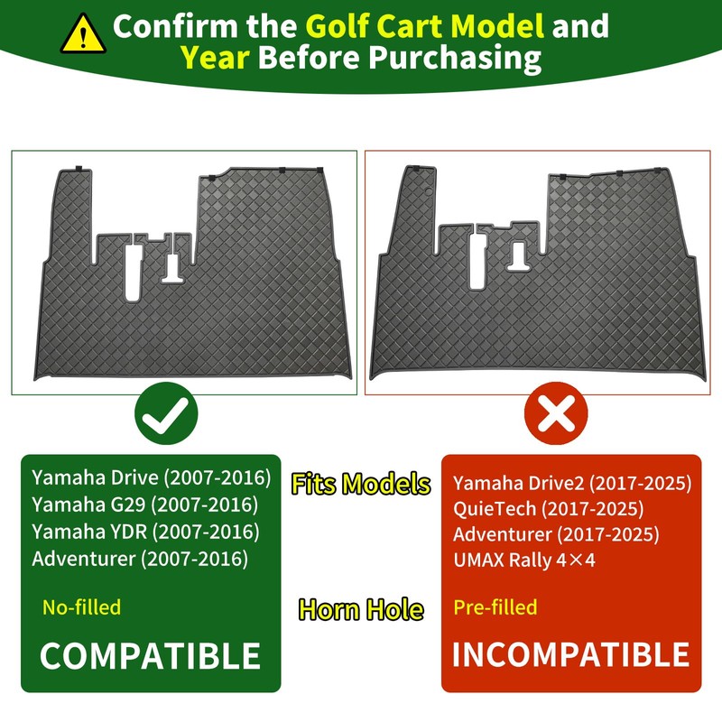 Cartalia Golf Cart Floor Liner Mat 8mm Thick Rubber Full