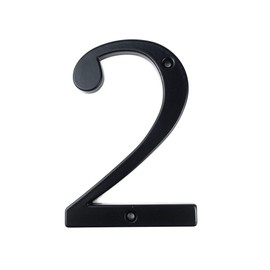 HASWARE House Number Sign 4 inch (10 cm) Modern Door Numbers Signage Plaque Street Home Address Numerals Zinc Alloy (2, Black)