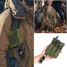 bvya 전술 EDC 컴팩트 파우치 키 포켓 코인 지갑 ID 카드 홀더 액세서리 정리 허리 [Khaki] bvya Tactical EDC Compact Pouch Key Pocket Coin Wallet ID Card Holder Accessory Organizer Waist [Khaki]