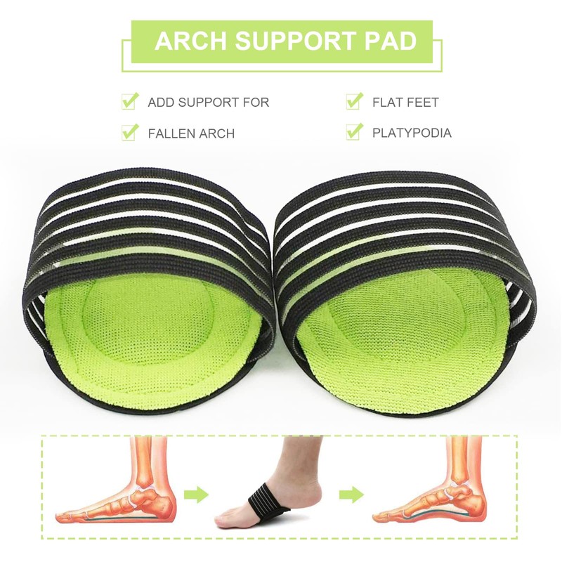 TSHAOUN 4 Pair Arch Support，Compression Cushioned Plantar Fasciitis Support，Relief Plantar