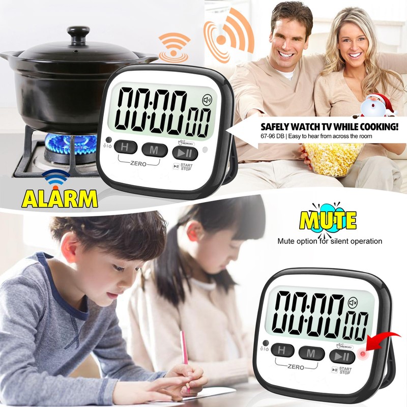 AyayaBoss 2-Pack Magnetic Kitchen Timers for Cooking, Digital Stop Watch