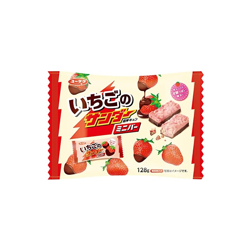 Uraku Seika Strawberry Thunder Mini Bar, 4.1 oz (116 g)