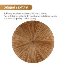 Round Coffee Table Set of 2, Mid Century Modern Coffee Table, Small Farmhouse Coffee Table, Wood Nightstand Bedside Table, Boho Side Table End Tables for Living Room Bedroom Office Balcony