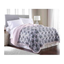 Thermee Micro Flannel Sherpa Blanket, Cat Medley, Full/Queen