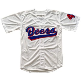 Mens Baseketball Beers Jersey 44 Joe Cooper 17 Doug Remer Stitched Baseball Jersey (44 White, Small)