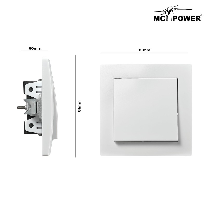 'McPower "Cross Switch, 250 V/10 A, UP, white