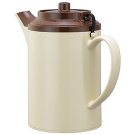 Service Ideas TST612ST/BR Double Wall Teapot with Tether, 16oz, Stone/Brown