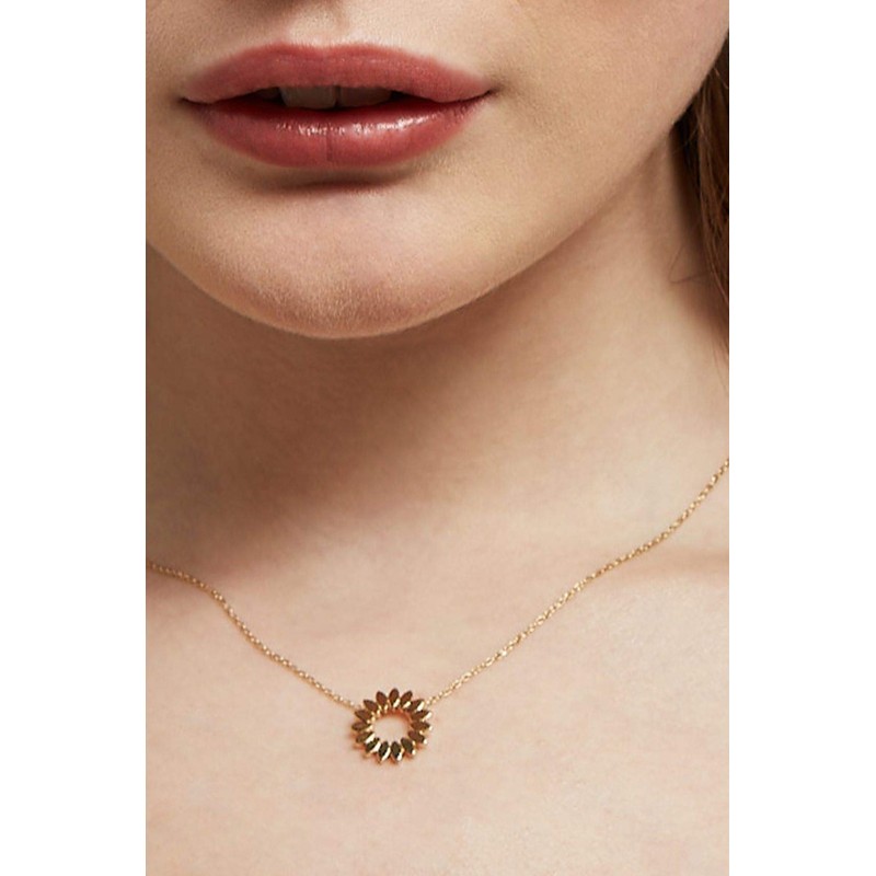 Estella Bartlett Modern Floral Necklace - Gold Plated