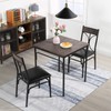 VECELO Kitchen Dining Room Table Set with 2 Chairs for