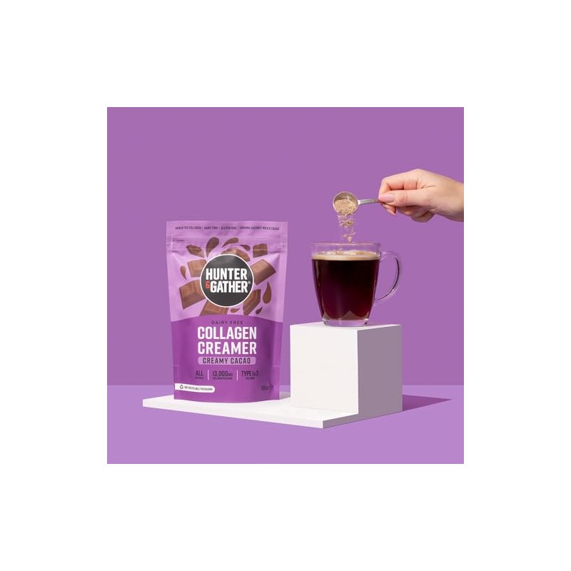 Hunter & Gather Collagen Creamer for Coffee, 300g, Creamy Cacao