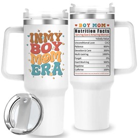 OneGemn Boy Mom Tumbler with Handle, Boy Mom Gifts for New Mom - 40 oz In My Boy Mom Cups Tumbler with Lid and Straw - Boy Mom Gifts for Mothers Day Birthday Christmas Gifts for Boy Mom