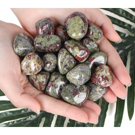 DUQGUHO Dragon Blood Stone Crystals Bulk Natural Irregular Polished Stones Decorative Stones Gemstone Rocks Crystals for Balancing Energy Beginners Gift 200g