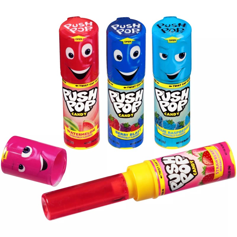 Push Pop 24 Count Push Pop Lollipops Assorted Flavors Strawberry