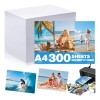 300 Hojas De Papel Fotográfico Glossy A4 200gr Color Blanco