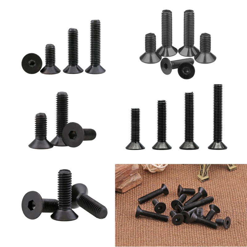 SCXCLY 50pcs Flat Head Socket Cap Screws, (# 6-32 x