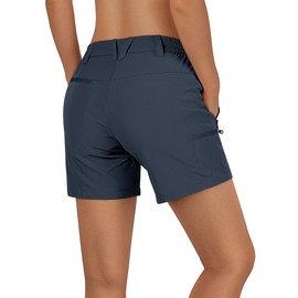 Outdoor Ventures Women's 5" Hiking Shorts Stretch Lightweight Golf Shorts Quick Dry UPF 50+ Cargo Short for Camping, Travel Grey, Grey, 12