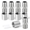 TAISHER 10PCS 304 Stainless Steel Pipe Fitting, Hex Nipple, Coupling,
