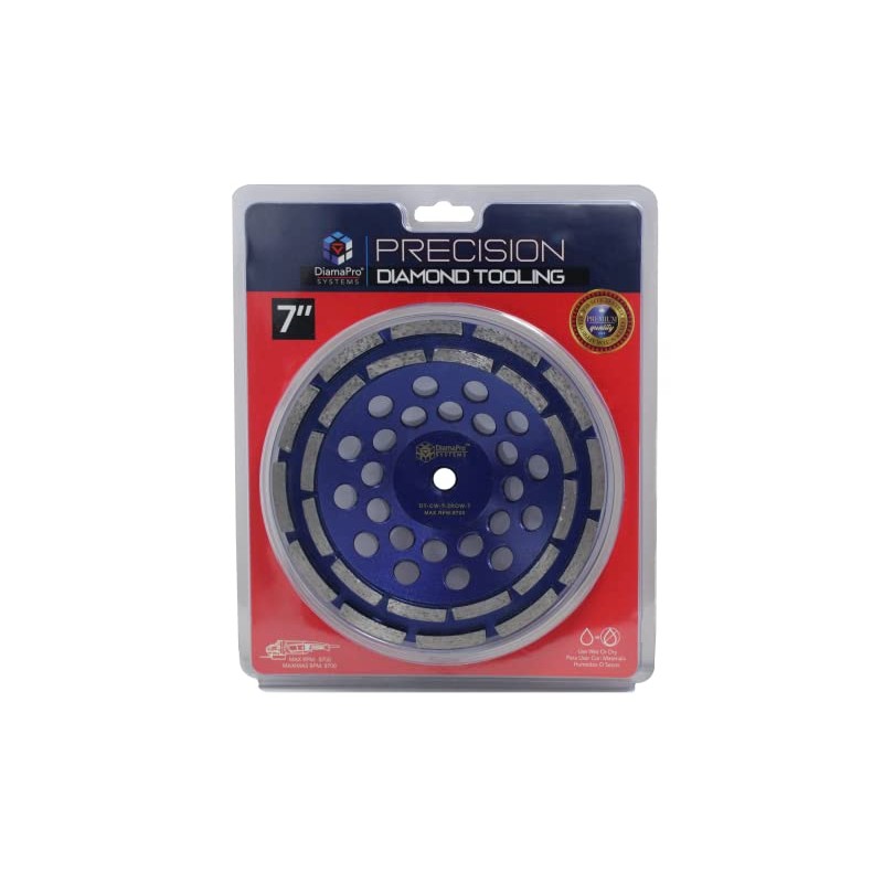 DiamaPro Systems DT-CW-7-2ROW-T Threaded 7 Inch Double Row Diamond Abrasive