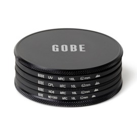 Gobe 62mm UV, Circular Polarizing (CPL), ND8, ND1000 Lens Filter Kit (2Peak)