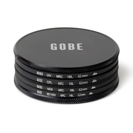 Gobe 62mm UV, Circular Polarizing (CPL), ND8, ND1000 Lens Filter Kit (2Peak)