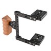 camvate DSLR Camera Cage Aluminum Alloy Wood Handle with Grip