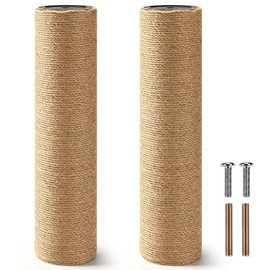Famifit 2 Pack Scratching Post Replacement, 3.35 X 13.78 Inch Natural Jute Rope Scratching Post Refill with M8 Screws, Compatible with Multiple Famifit cat Tree and cat Tower Models
