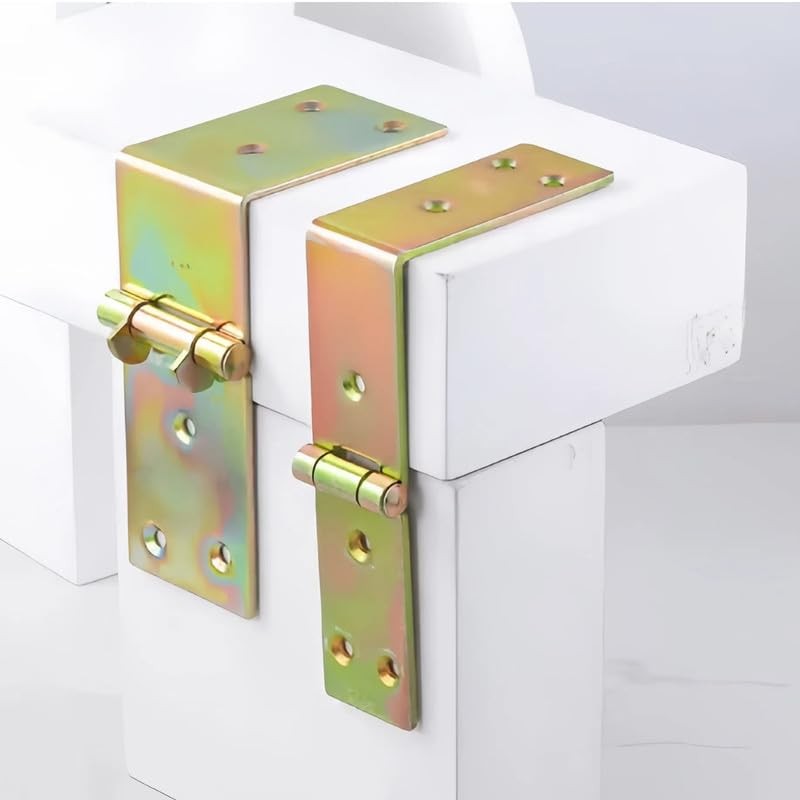 2 Pieces Sliver Folding Hinge for Wood Box,Iron Door Hinges