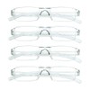 4 pairs Reading Glasses, Blue Light Blocking Glasses, Computer Reading Glasses for Women and Men, Fashion Square Eyewear Frame (Clear,+4.50 Magnification)
