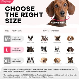 Furrtripsy Inflatable Dog Cone Collar with Detachable Sturdy Shield,Soft&Lightweight-Ideal for Post-Surgery Recovery and Daily Wear,Suitable for Small Medium Large Dog Breeds(Donut Pink,L)