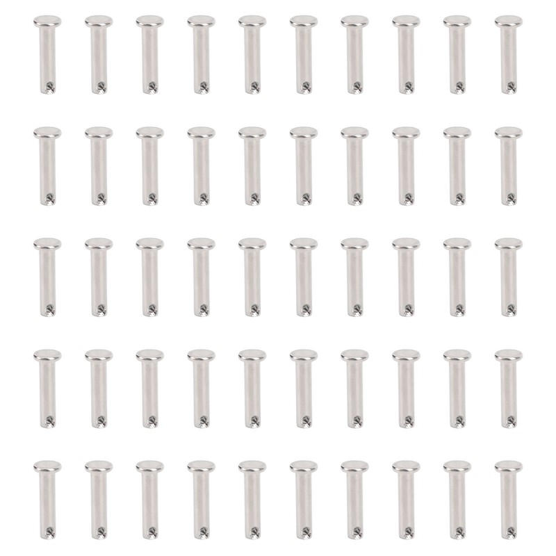 50Pcs Round Clevis Pins Flat Head 304 Stainless Steel Locating