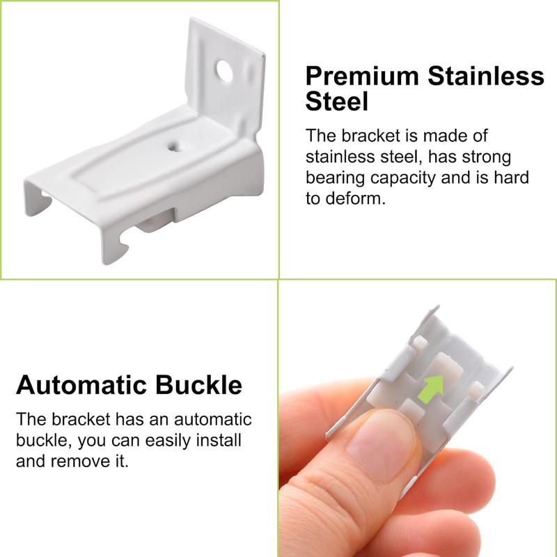 UFURMATE Wall Mount Curtain Track Bracket, 20Pcs Stainless Steel Bendable