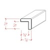 EWCG11 Corner Guard Molding 7/8" x 7/8" Trim. Unfinished, Red
