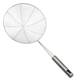 Versatile Stainless Steel Spider Strainer/Skimmer/Ladle for Cooking and Frying, Kitchen Gadgets Wire Strainer Pasta Strainer Spoon (Silvery, 35.8cm)