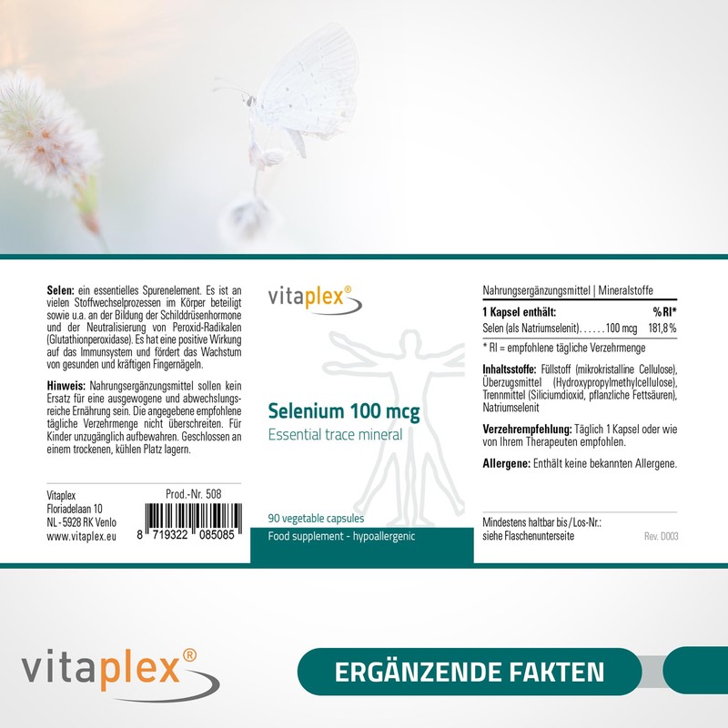Vitaplex Selenium Capsules High Dose (100 mcg, 90 Tablets) -