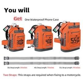 MORXPLOR Bolsa Seca Impermeable, Mochila Seca Enrollable de 5L/10L/20L/30L/40L/55L con Funda Impermeable para teléfono para natación, Kayak