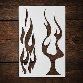 Flame Stencil | Reusable Inspirational Graffiti Kids Children Room Camping Fire Flames Stencils for Painting on Wood, Glass, Wall, Rock, Canvas, Glassware | Fire Stencil (8.5"x 11")