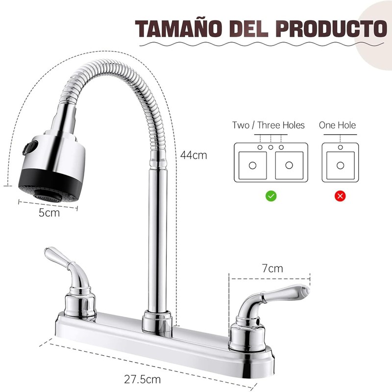 Mezcladora para Fregadero, Llave de Fregadero de Cocina Flexible, Grifo