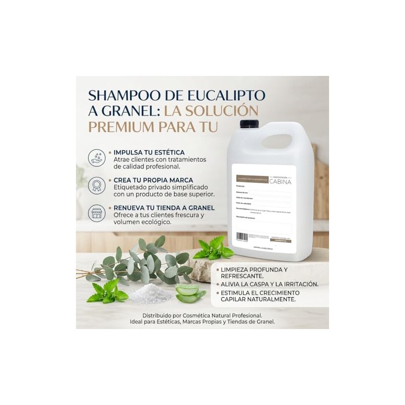 Shampoo a Granel sin Sulfatos de Eucalipto Brillo Excepcional 1