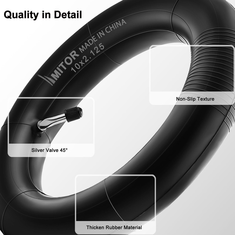 Amitor 10 x 2.125 E Scooter Inner Tube Thickened, 10