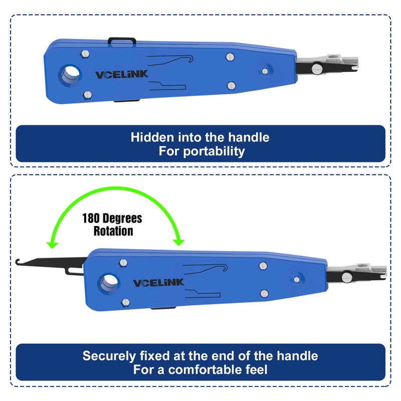 VCELINK Punch Down Tool, Ethernet Krone Tool for RJ45 Socket