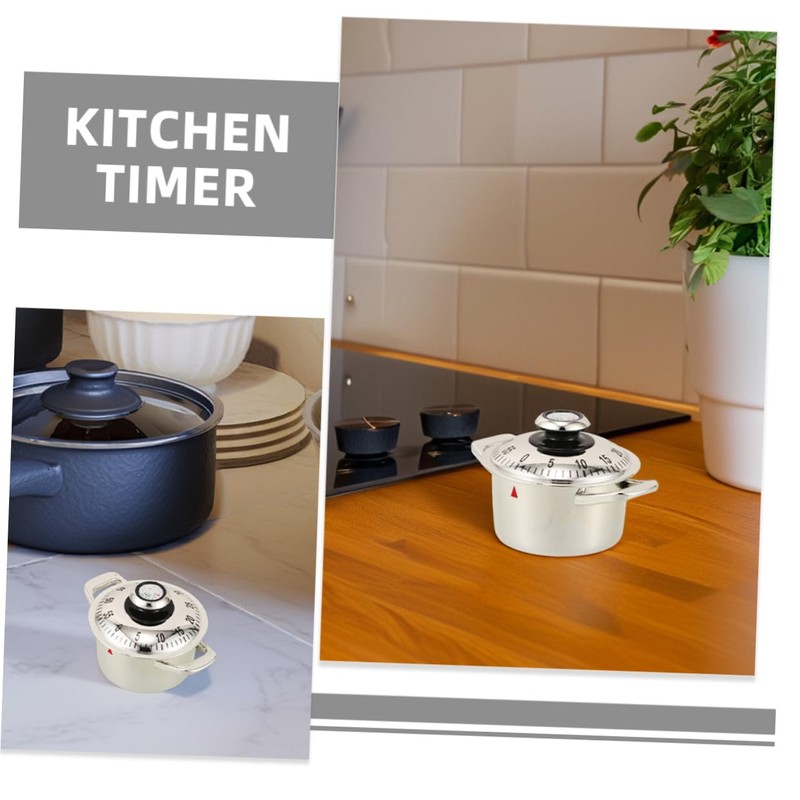 NOLITOY 2pcs Retro Mechanical Kitchen Timer with Loud Alarm Countdown