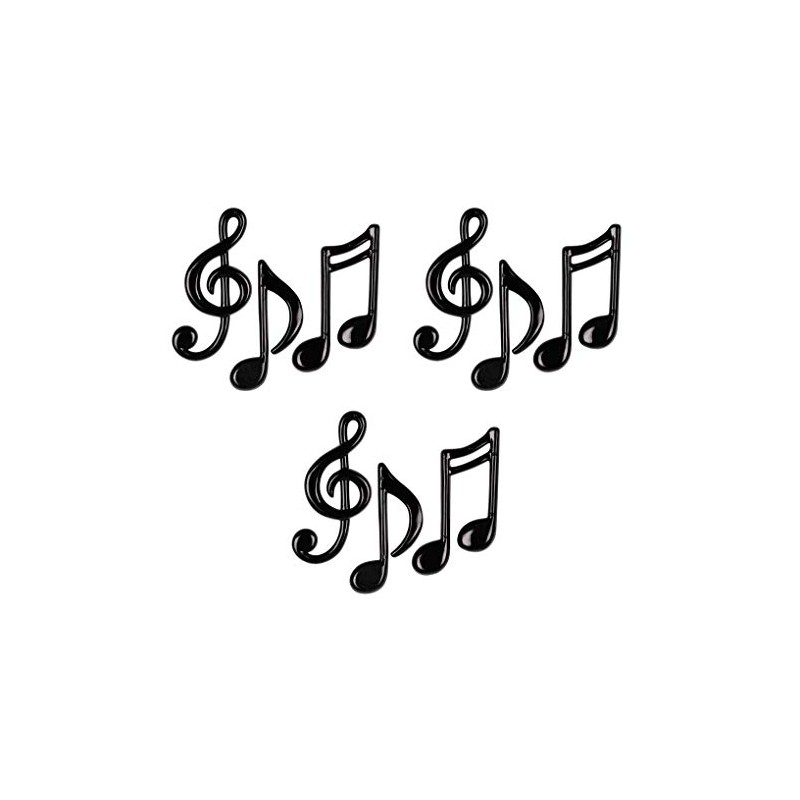 Beistle Molded Plastic Musical Notes 9 Piece, 4.25"-5.5", Black