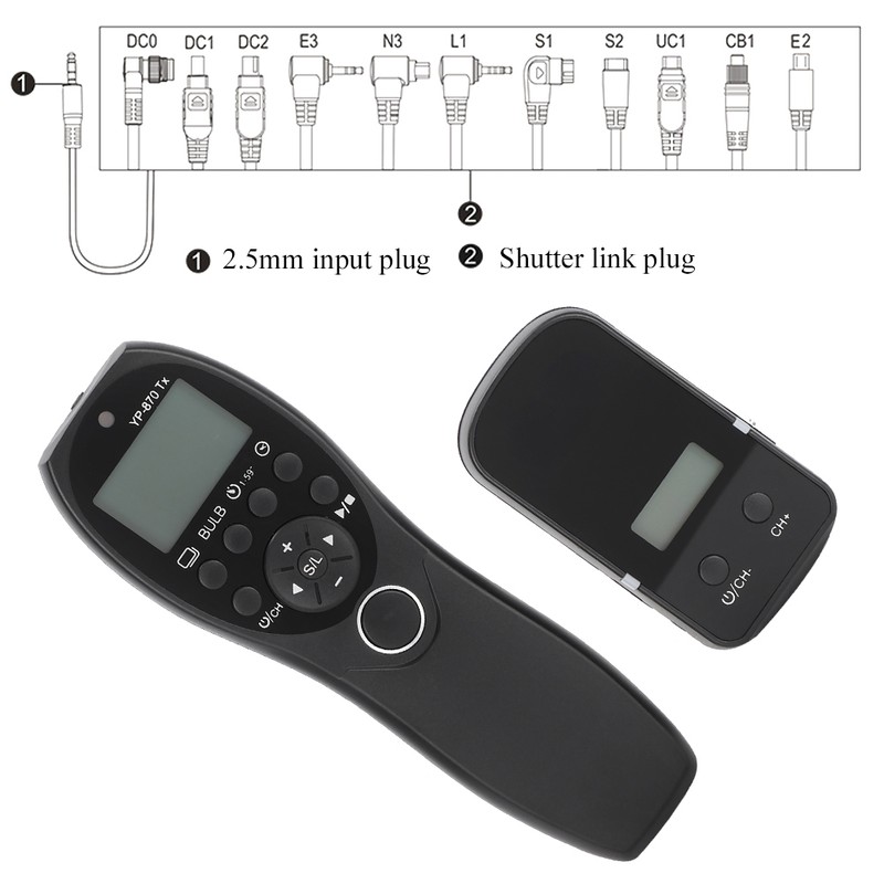 YouPro YP-870/E3 Ⅱ Wireless Timing Shutter Release Remote Control LCD