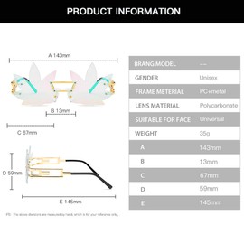 Vintage Punk Sunglasses Men Women 2020 Fashion Colorful Rimless Leaf-shaped Sun Glasses, Colorful Green