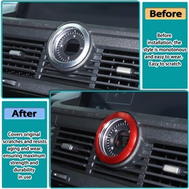 Hudiriy Car Aluminum Air Car Compass Circle Stopwatch Ring Decorative Interior Compatible with Ineos Grenadier 2020-2026 Dashboard Center Compass Cover Accessories (Red)