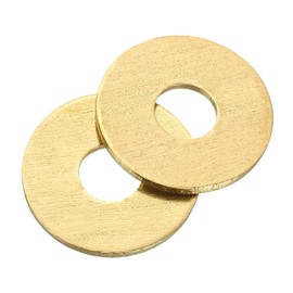 uxcell M5 Flat Washer, 20 Pcs Brass Ring Flat Washers 16mm OD 1mm Thick Metal Sealing Gasket Ring for Screws Bolts Nuts