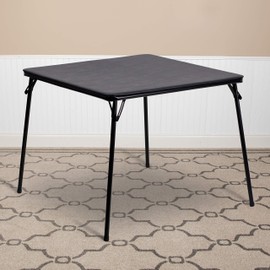 Flash Furniture Folding Card Table - Black Foldable Card Table Square - Portable Table with Collapsible Legs