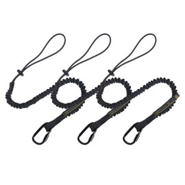 TRSMIMA Safety Tether Tool Lanyard - 3 pack Fall Protection Lanyard with Single Aluminum Screw Lock Carabiner Metal Buckle Adjustable Loop End